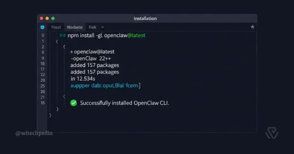 Installing OpenClaw using npm command line for self-hosted AI