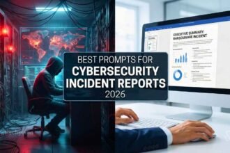 A SOC analyst using the best prompts for cybersecurity incident reports to generate an automated executive summary.