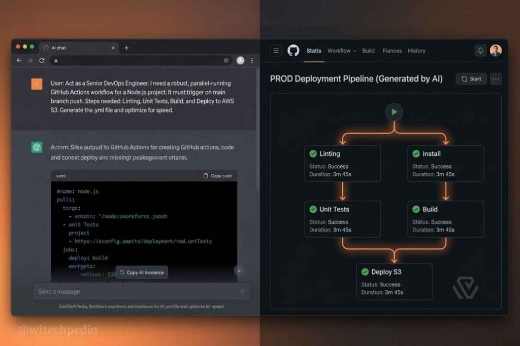 Interface Demonstrating How To Generate Github Actions Workflow With Chatgpt Using Advanced Chatgpt Prompts For Ci/Cd Pipeline.